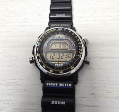 Casio Digital DW-400 Tachy Meter 200M Japan, New Battery