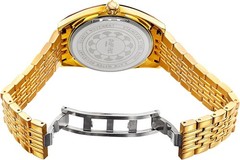 August Steiner AS8235YGOR Women’s Quartz Orange Dial Gold Tone Bracelet Watch