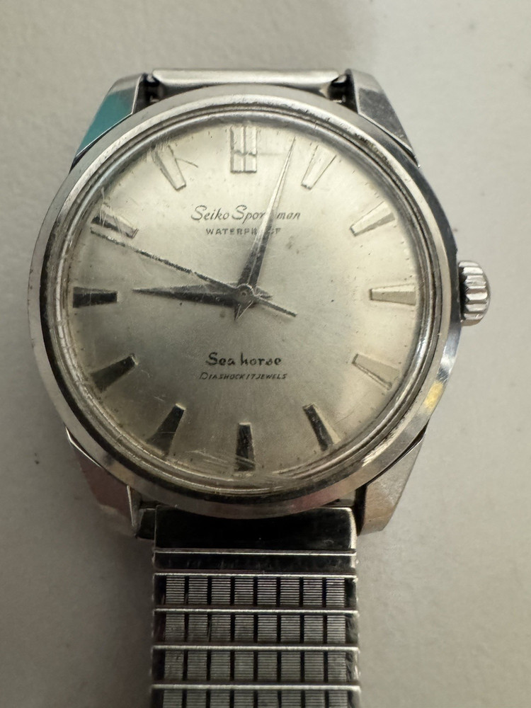 Vintage SEIKO Sportsman Seahorse No Date 35mm Working J 10352 see video 1960s