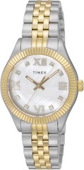 TIMEX TW2V45600 Waterbury Legacy Quartz Gold White Pearl Ladies Authentic Watch