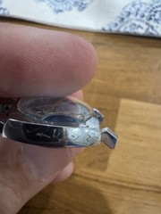 Vintage Caravelle Bulova Blue Dial Mechanical Watch Runs Broken Crystal Parts
