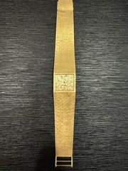 L. U. Chopard & Cie 18k Gold Square STUNNING RARE Tapestry Dial Watch