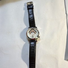 Stauer Automatic Dress Watch 3 ATM Silver Steel White Arabic Dial Black Leather