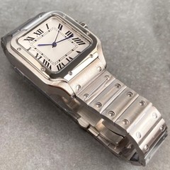38mm Retro Simple Square White Dial NH35A Automatic Sapphire Glass Men Watches