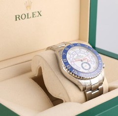 Rolex Yacht-Master II 116680 Stainless Steel 44mm Blue Ceramic Bezel-BOX/PAPER
