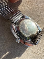 Vintage Monvis watch rare All Steel Asymmetric Automatic w. Band 1960’s Works
