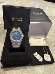 Nivada Grenchen F77 Mk1 #48 Automatic Blue Date Steel Bracelet – *Never Worn*!