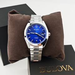 Bulova Men’s Surveyor Blue Dial Automatic Stainless Steel Watch 39mm 96B436