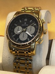 BRAND NEW IceTime 40mm Men’s Yellow Gold Steel 0.10ct Diamonds Black Dial 03184