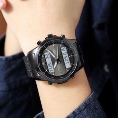 SKMEI Dual Analogue Digital Watch Stainless Steel Date CHRONO Sport Men Watches
