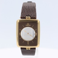 Vintage 28mm Omega La Magique Men’s Quartz Wristwatch 18k Gold Scarface