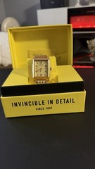 Invicta Men’s Rectangle Gold-Tone Quartz Watch Date Arabic Numerals Box
