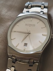 Wittnauer Quartz 35mm Silver Dial Date Stainless Steel Bracelet Dress Watch