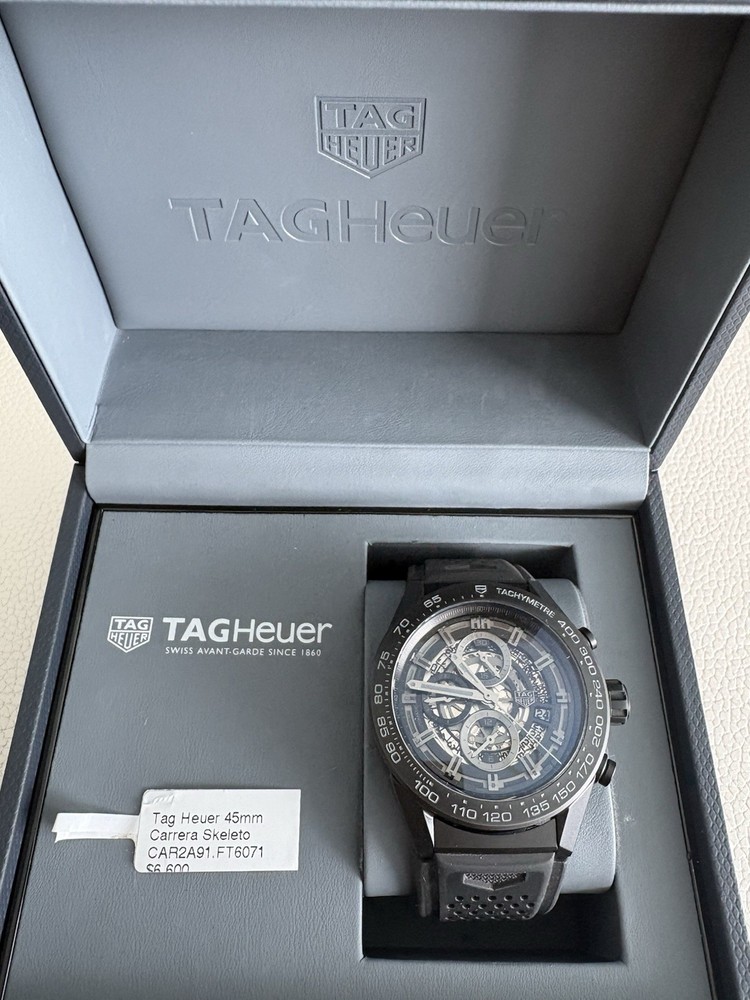 TAG Heuer Carrera Skeleton 45mm Ceramic Auto Chronograph – Excellent Condition
