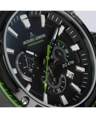 JACQUES LEMANS Men Analog Quartz Casual Watch Classic Dress Black Dial Waterproo