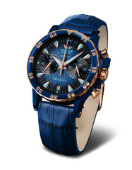 Vostok Europe Undiné Chronograph VK64-515E628 Blue Mecha-Quartz Diver Watch 39mm