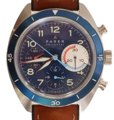 Farer Cresta Mechanical Chronograph Stainless Steel Watch – Blue Dial