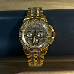 Bulova Marine Star Chronograph Quartz 43mm Gold Pavé Silver Dial 100m