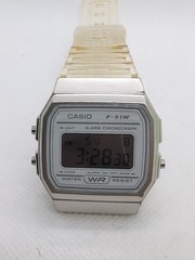 Casio Digital Men’s Watch Classic Daily Alarm F91WS-7 White New Battery Works