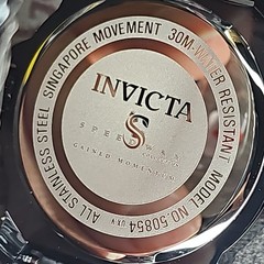 Invicta Speedway Quartz Octagon Watch Black SS Bracelet Glitter Dial 30m, Box