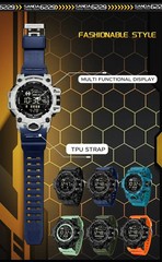 SANDA Men Outdoor Sports Watch Waterproof LED Analog Digital Show Multifunction