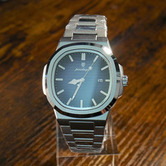 POEDAGAR 613 NAUTILUS 40mm Quartz Men’s Stainless Steel Grey Dial Watch – UK