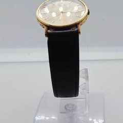 Seiko 2C21-0120 Quartz Slim Dress Watch Gold Dial Replacement Band Japan