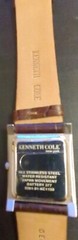 Kenneth Cole Watch Men Silver Tone Brown Croco Leather Water Resistant