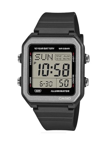 Casio W-221H-1AJF Digital Watch Black 50M World Time 10 Year Battery Japan New