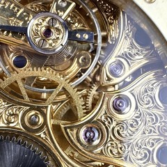 Marriage Watch – Swiss Vintage Movement 49mm, Hand Engraved Custom Gold Dial Dog