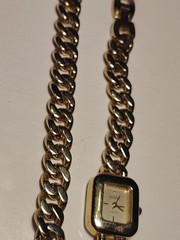 Joan Rivers XXV Double Wrap Curb Link Wrist Watch Bracelet Choker Necklace 14″
