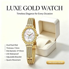 Ladies Quartz Watch, Vintage Braided Metal Band, Daily Water Resistant