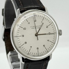 JUNGHANS Max Bill Men’s Wriswatch Manual Winding White Dial Leather 27.3701.409