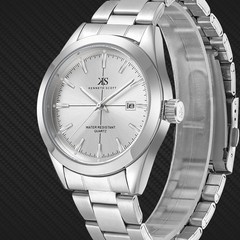 Kenneth Scott Men’s Analog Casual Watch | White Dial, Silver Case & Strap