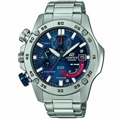 Casio Edifice Chronograph Men’s Watch Blue Dial Silver Stainless Steel WR100M