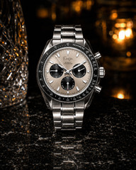 Élan Noir Chronograph Watch VK63 Champagne Dial Sapphire Crystal Steel 40mm