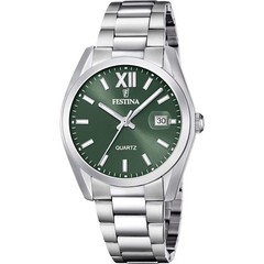 Acero clasico Green / Stainless Steel Green Dial Wristwatch F20707-5