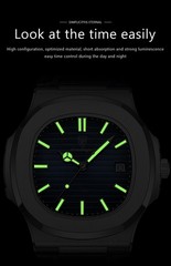 Poedagar Luxury Square Men Watch Date Waterproof Luminous Wristwatch
