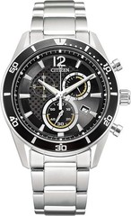 New CITIZEN VO10-6742F Collection Eco-Drive Chronograph Black Dial Mens Watch