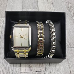 Aldo Mens Watch & Bracelets Japanese Movement Accutime – Needs Battery