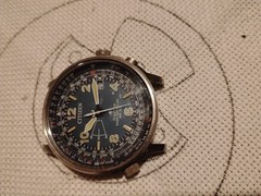 Citizen Eco-drive Pro master Air Skyhawk With Black Leather Strap