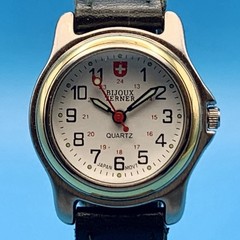 BIJOUX TERNER Women’s Field Wristwatch Japan Movt Leather Band Works New Battery