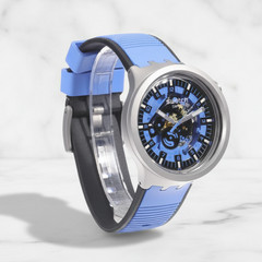 Swatch Watch Big Bold Irony Azure Blue Black Dial Daze Unisex Water Resistant