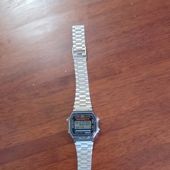 Casio A158W Digital Wristwatch Silver Stainless Steel Alarm Chronograph