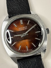 ASEIKON Vintage 1960’s Men’s Manual Orange Dial Silver Steel Square Watch