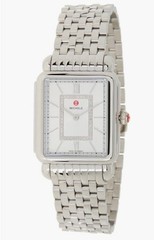 NEW Michele Deco II Silver Diamond Watch MWW06X000035 Stainless Steel Band NWT