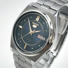 SEIKO 5 7009-876A Automatic Blue Watch Wrist 16.5cm From Japan