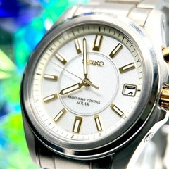 SEIKO Men’s Watch Radio-Controlled Solar Ivory Titanium 41.9mm Wrist 16.5cm