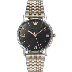 EMPORIO ARMANI AR11121 GRAY DIAL ROSE GOLD SILVER BRACELET 41MM MENS WATCH