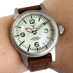 Tandorio 20ATM 36mm Mens Vintage Pilot Auto Watch For Miyota 8215 Sapphire Glass